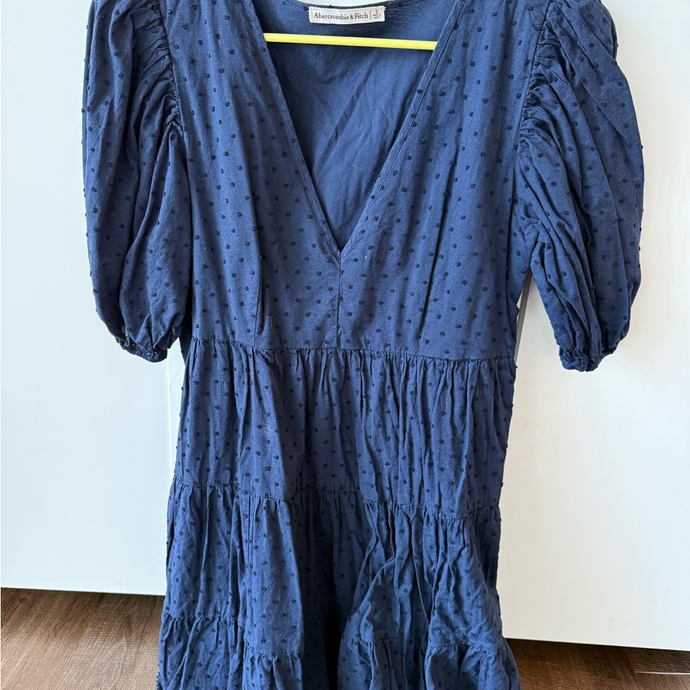 Navy Blue V-Neck Dress